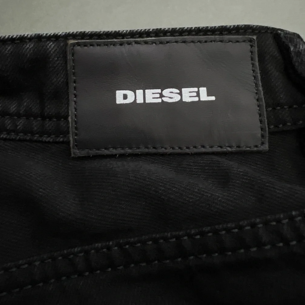 DIESEL Black Jean Shorts Distressed Ripped Knee